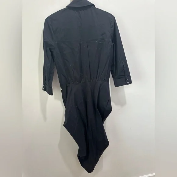 Veronica Beard Classic Black ruched SHIRTDRESS SIZE 4. Worn once excellent - Picture 9 of 13
